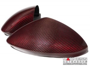 Maserati Grecale Mirror Covers - Carbon Fiber - Caps - Feroce Carbon - Red Carbon